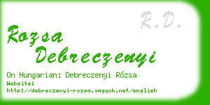 rozsa debreczenyi business card